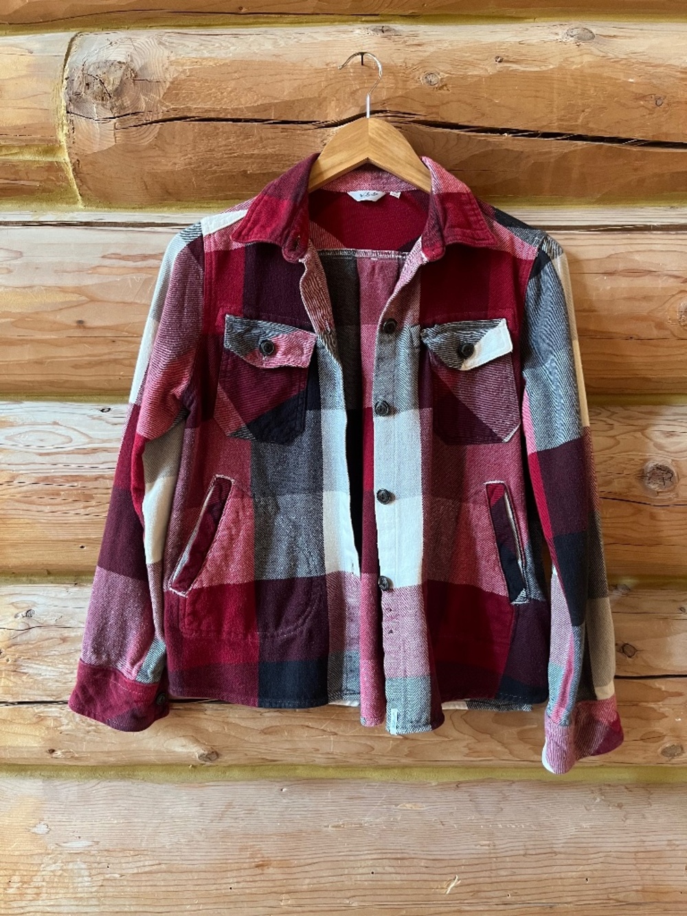 Woolrich Buffalo Plaid Flannel Red Black XS 100% Cotton Cropped Fits Petite